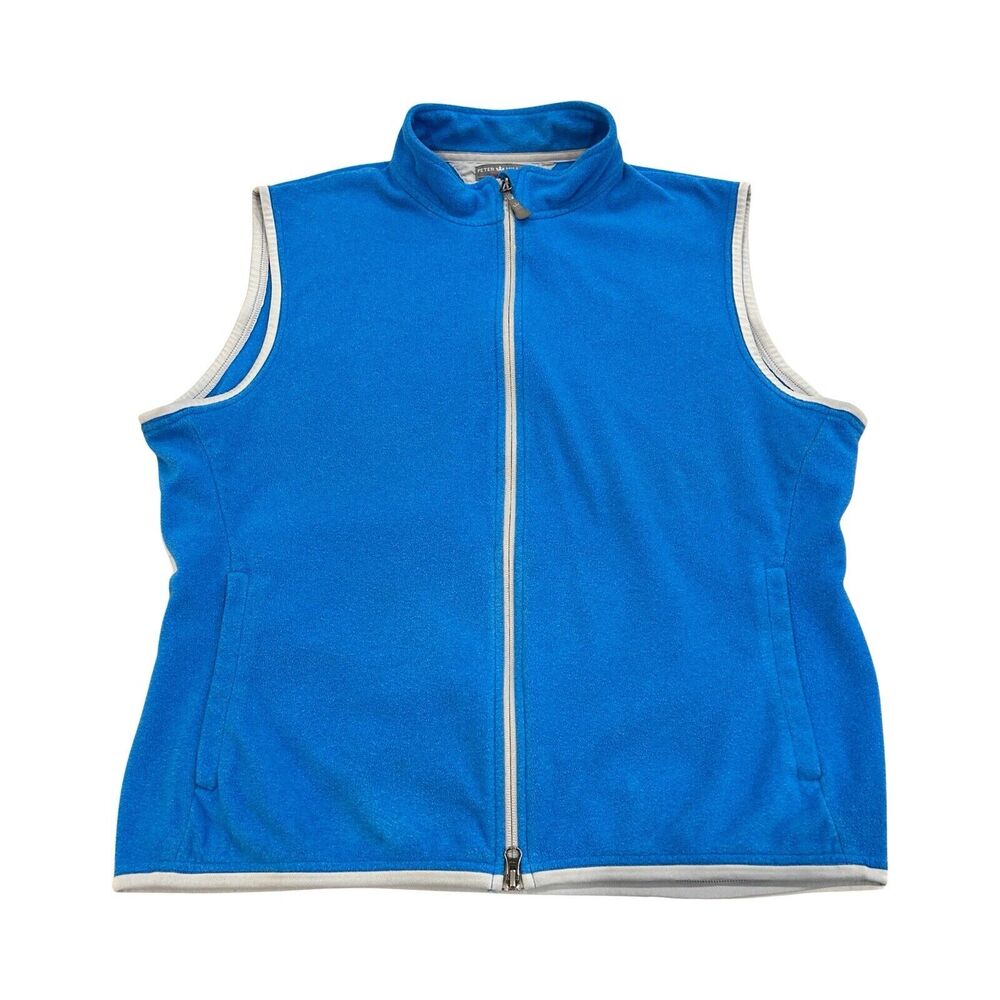 Peter Millar Warmth Fleece Vest Mens Size L Blue Lightweight Full Zip